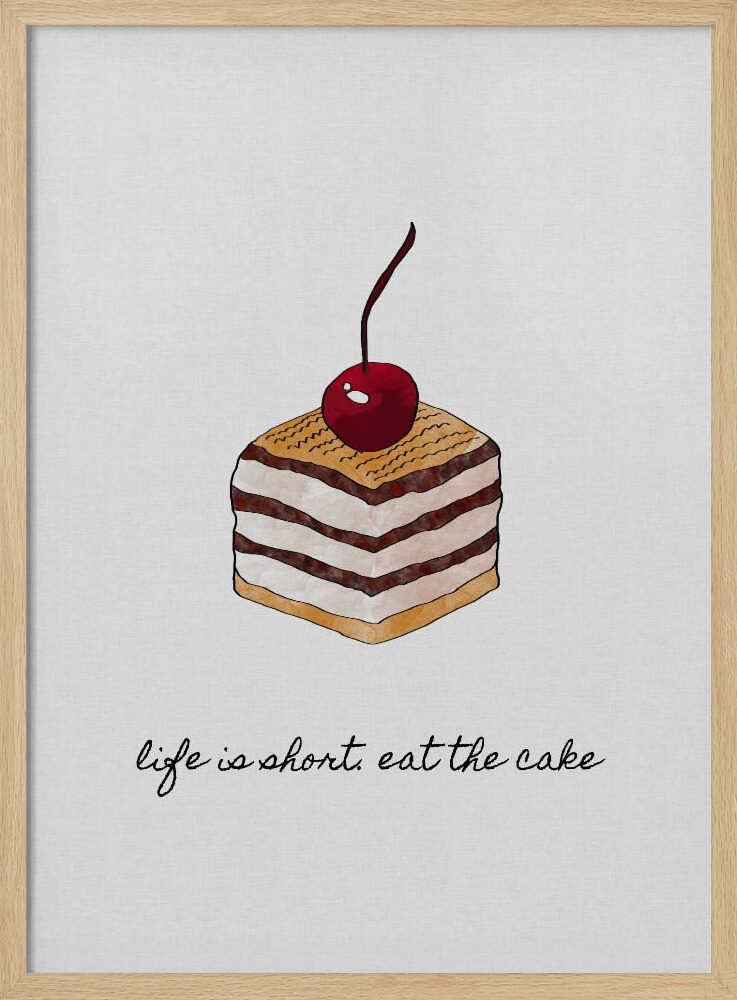 Life Is Short Cake Art Print UK — Abstract Fresh Wall Art — Kitchen — Wall It All Prints