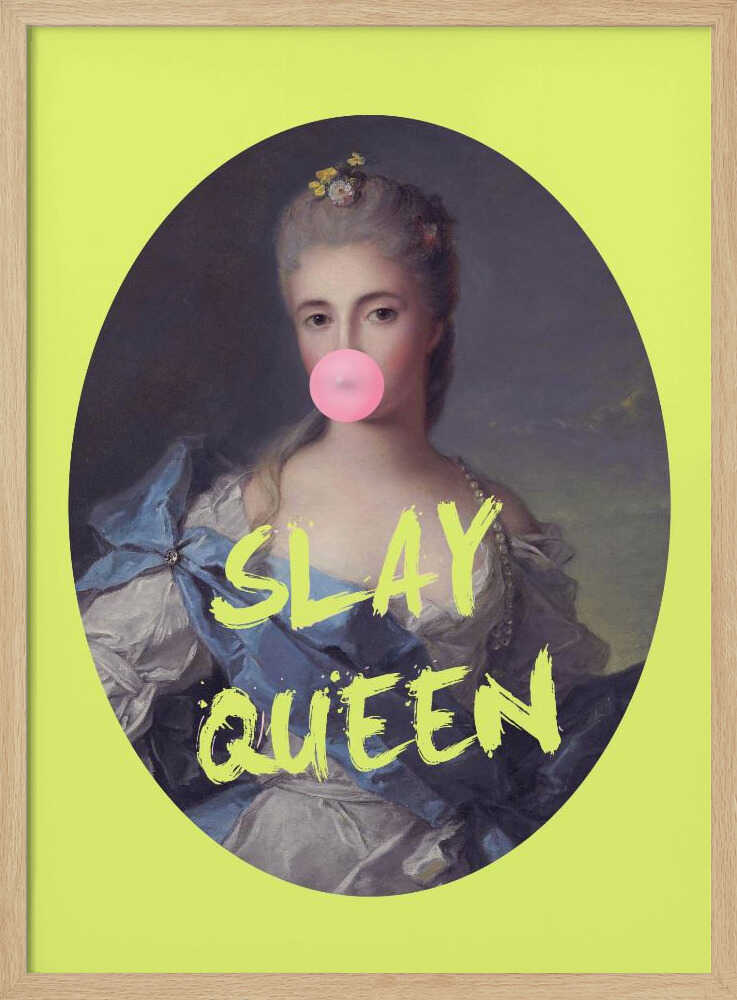 Slay Queen Bubblegum Portrait Art Print UK — Portrait Vibrant Wall Art — Living Room — Wall It All Prints