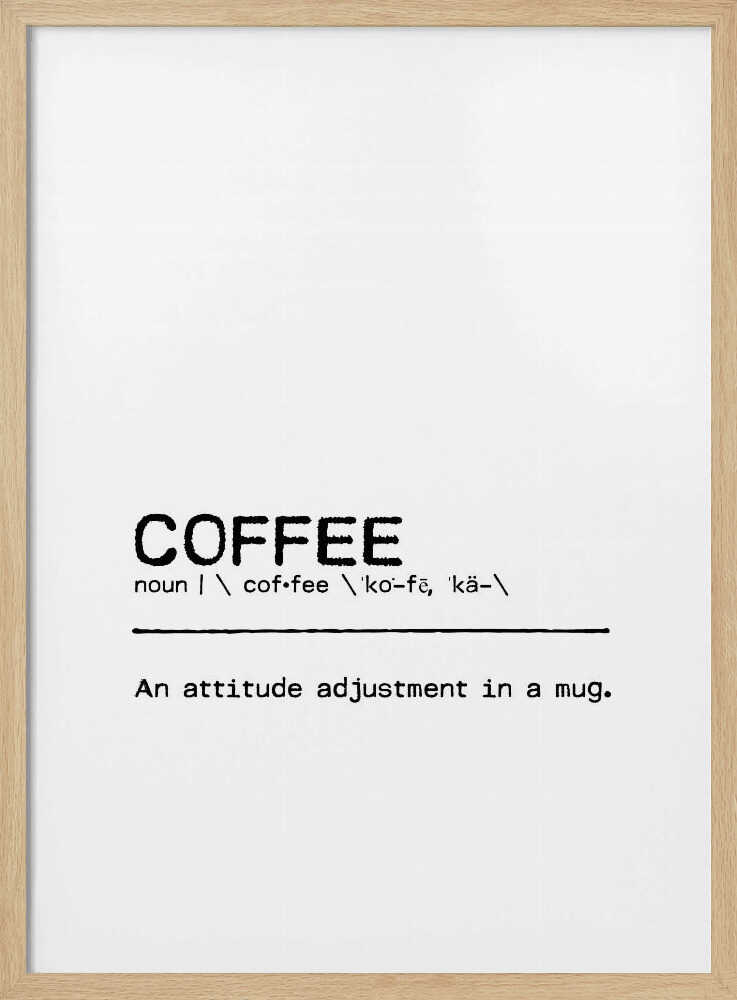 Coffee Definition Attitude Adjustment Art Print UK — Abstract Dark Wall Art — Kitchen — Wall It All Prints