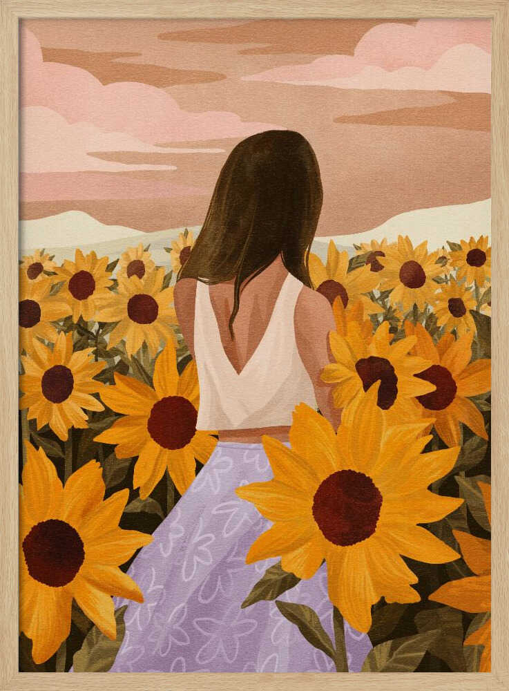 Sunflower Evenings Art Print UK — Botanical Fresh Wall Art — Living Room — Wall It All Prints