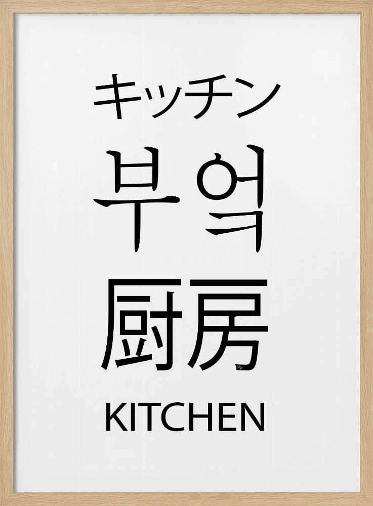Multilingual Kitchen Sign Art Print UK — Japanese Vibrant Wall Art — Kitchen — Wall It All Prints