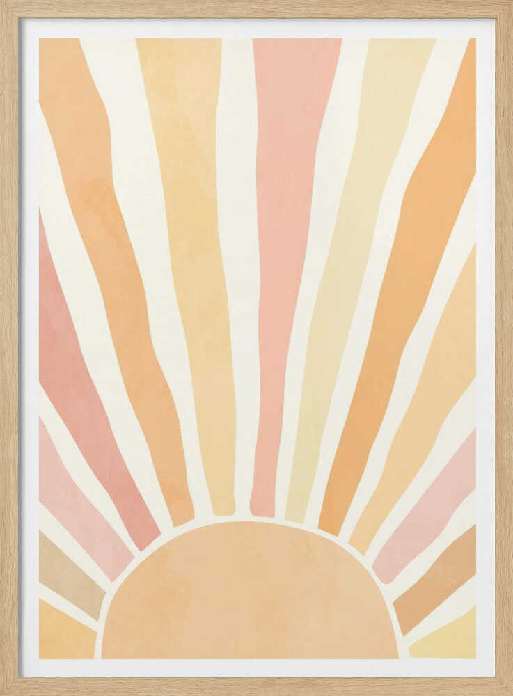 Boho Sunrise Glow Art Print UK — Abstract Vibrant Wall Art — Nursery — Wall It All Prints