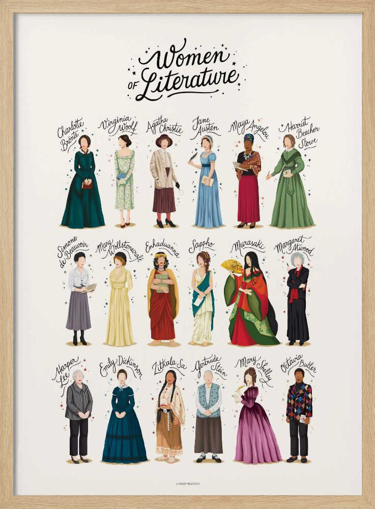Literary Women Icons Art Print UK — Abstract Vibrant Wall Art — Living Room — Wall It All Prints