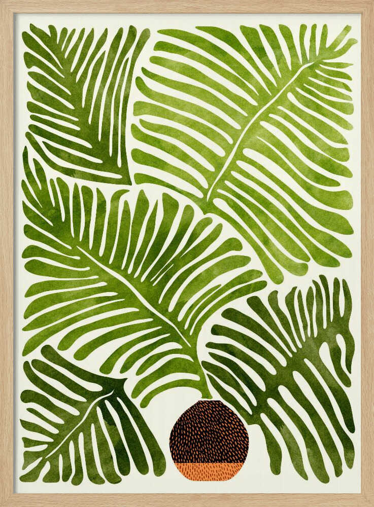 Summer Fern Art Print UK — Botanical Fresh Wall Art — Living Room — Wall It All Prints