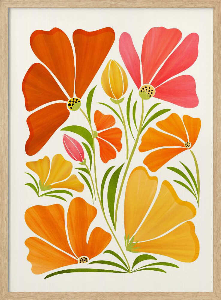 Spring Wildflowers Art Print UK — Botanical Fresh Wall Art — Living Room — Wall It All Prints