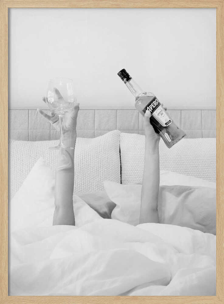 Morning Drink In Bed Art Print UK — Portrait Vibrant Wall Art — Bedroom — Wall It All Prints