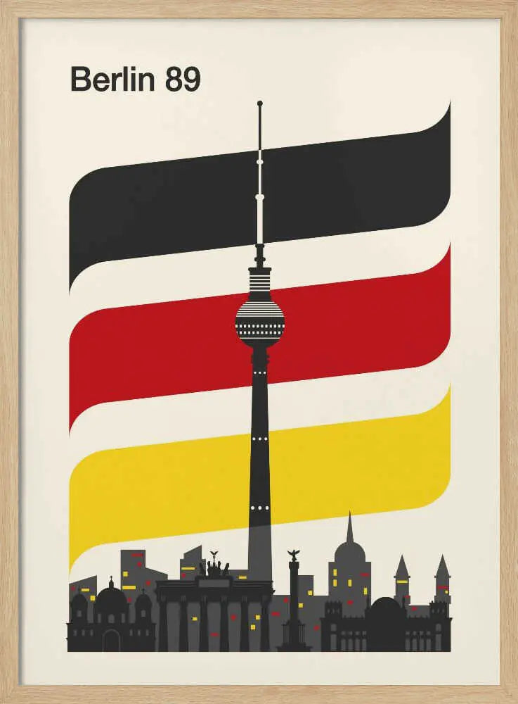 Berlin 89 German Skyline Art Print UK — Abstract Vibrant Wall Art — Living Room — Wall It All Prints
