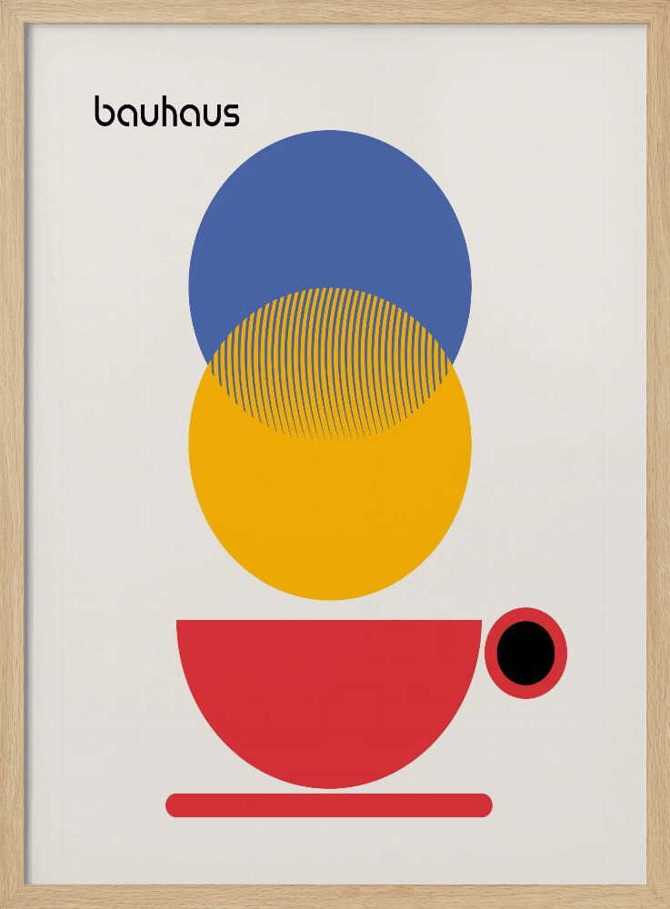 Bauhaus Coffee Circles Art Print UK — Abstract Vibrant Wall Art — Kitchen — Wall It All Prints