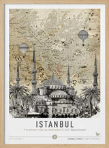 Istanbul Mosque Map Balloons Art Print UK — Abstract Vibrant Wall Art — Living Room — Wall It All Prints