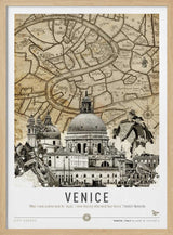 Vintage Venice Map Art Print UK — Abstract Vibrant Wall Art — Living Room — Wall It All Prints