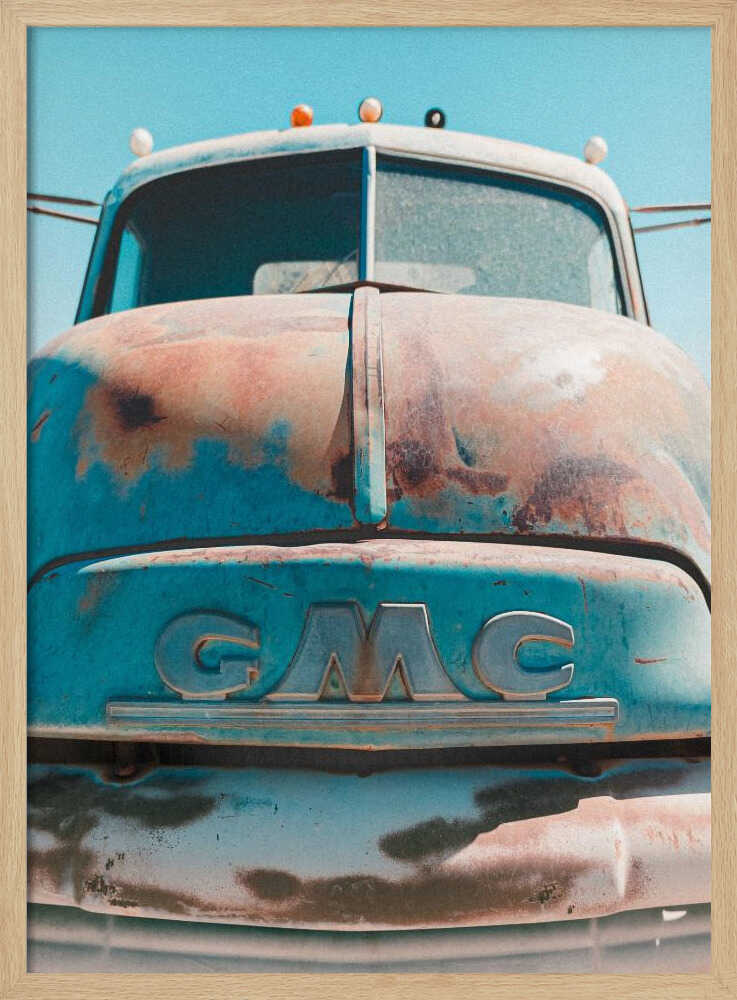 Vintage Rusted GMC Truck Art Print UK — Vintage Vibrant Wall Art — Living Room — Wall It All Prints