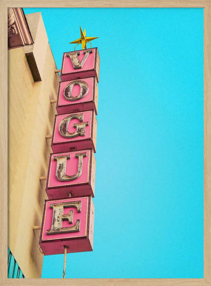 Vogue Theatre Sign in Hollywood Art Print UK — Vintage Vibrant Wall Art — Living Room — Wall It All Prints