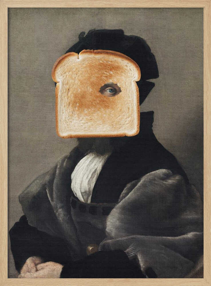 Surreal Toast Portrait Art Print UK — Portrait Minimal Wall Art — Kitchen — Wall It All Prints