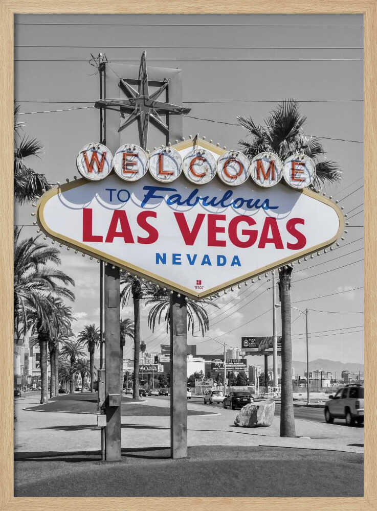 Fabulous Las Vegas Welcome Sign Art Print UK — City Dark Wall Art — Living Room — Wall It All Prints