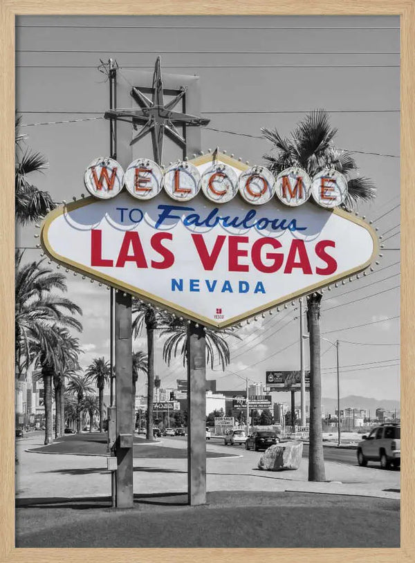 Fabulous Las Vegas Welcome Sign Art Print UK — City Dark Wall Art — Living Room — Wall It All Prints