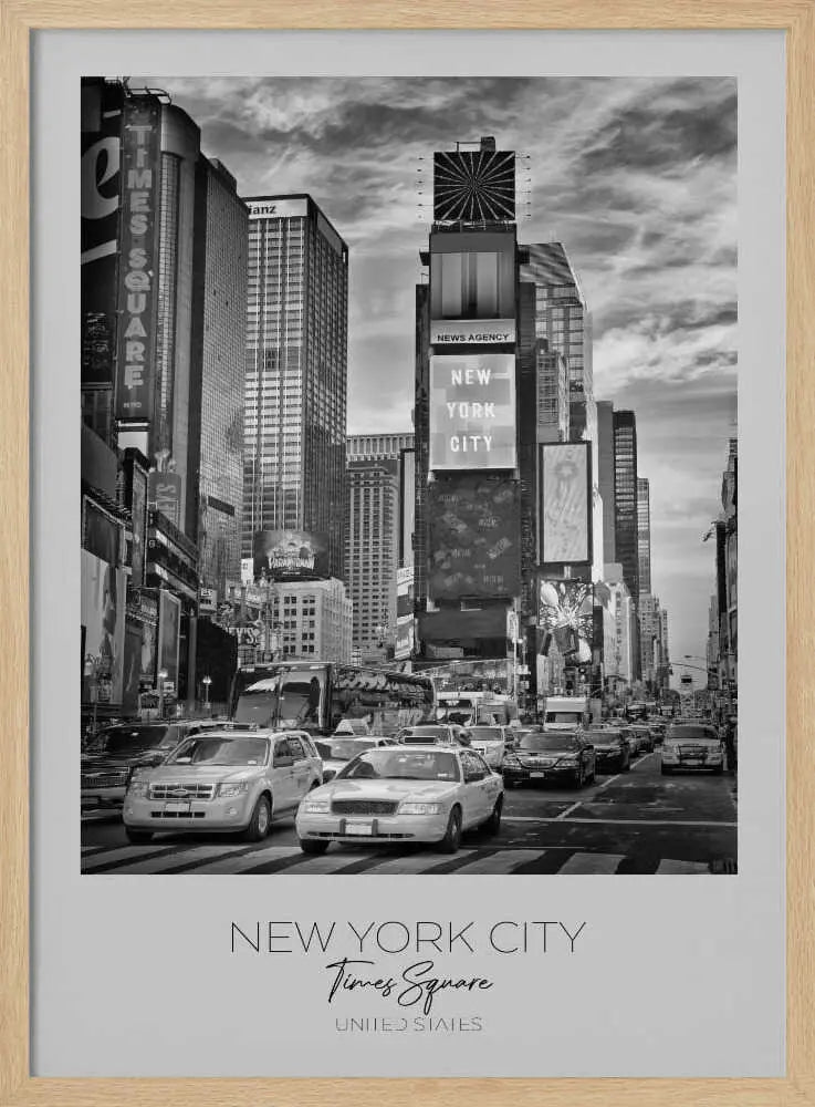 New York Times Square Art Print UK — Vintage Dark Wall Art — Living Room — Wall It All Prints