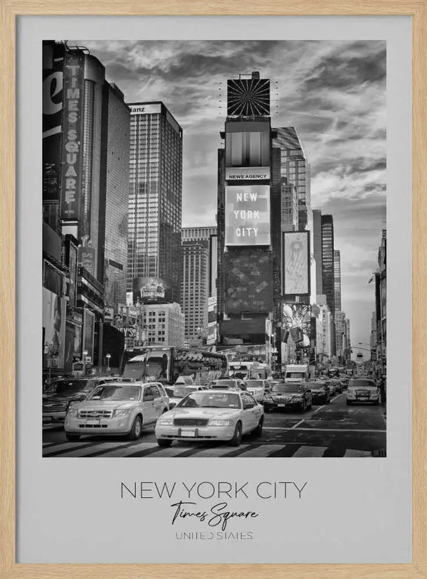 New York Times Square Art Print UK — Vintage Dark Wall Art — Living Room — Wall It All Prints