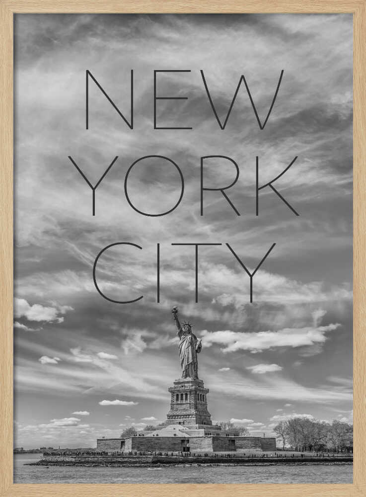 Majestic New York Liberty Art Print UK — Abstract Dark Wall Art — Office — Wall It All Prints
