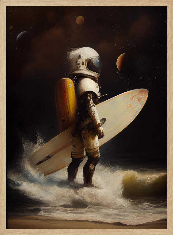 My Space Surfing Day Art Print UK — Portrait Vibrant Wall Art — Bathroom — Wall It All Prints