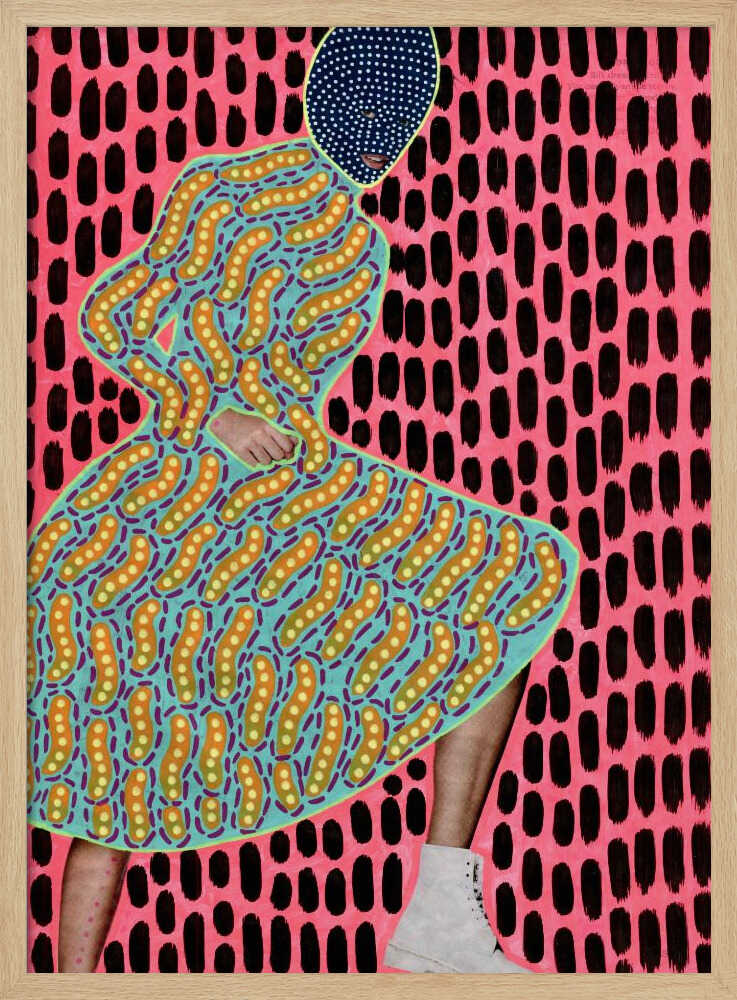 Vibrant Masked Woman Art Print UK — Abstract Vibrant Wall Art — Living Room — Wall It All Prints