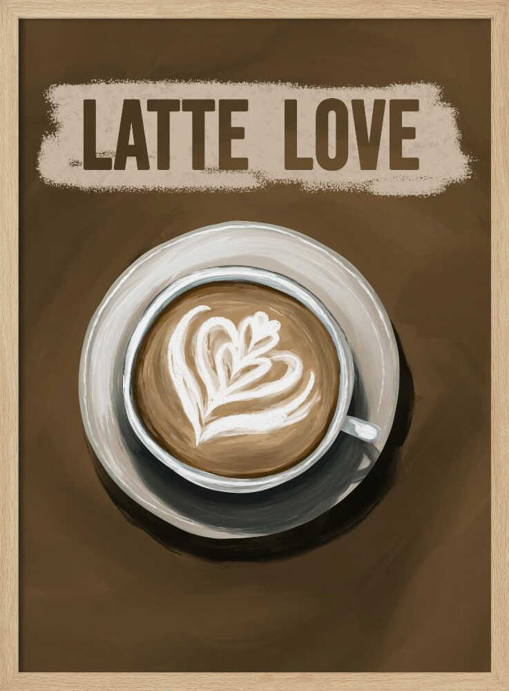 Latte Love Art Art Print UK — Food Vibrant Wall Art — Kitchen — Wall It All Prints