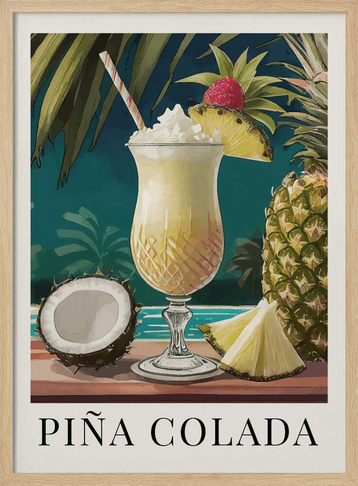 Piña Colada Summer Art Print UK — Botanical Calm Wall Art — Kitchen — Wall It All Prints