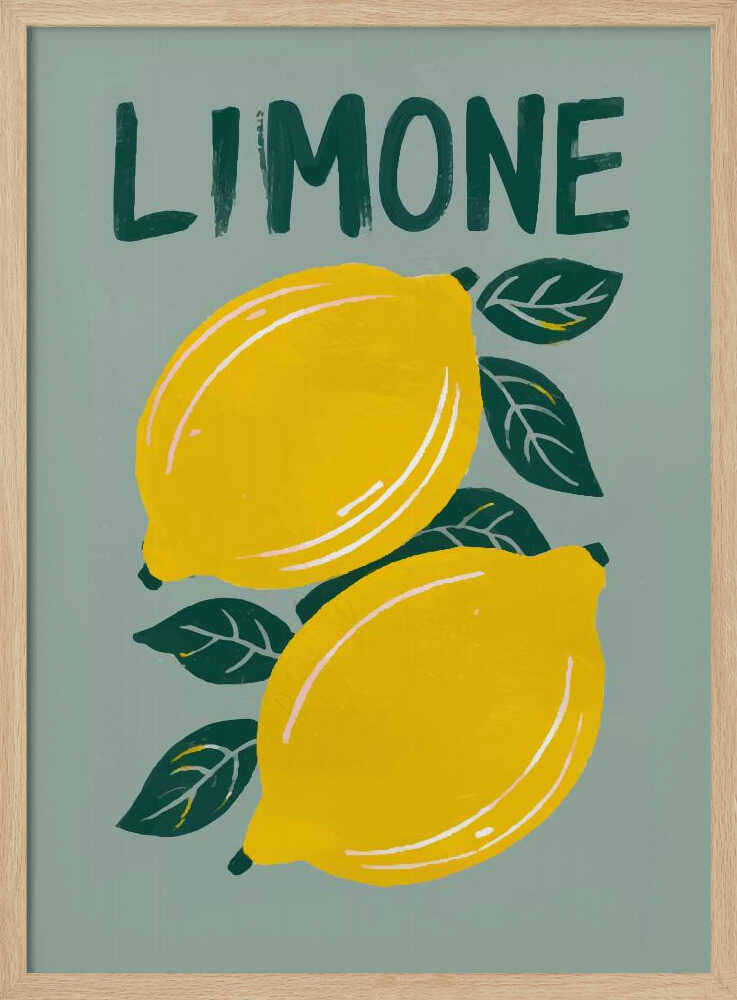 Zesty Limone Lemons Art Print UK — Abstract Vibrant Wall Art — Kitchen — Wall It All Prints