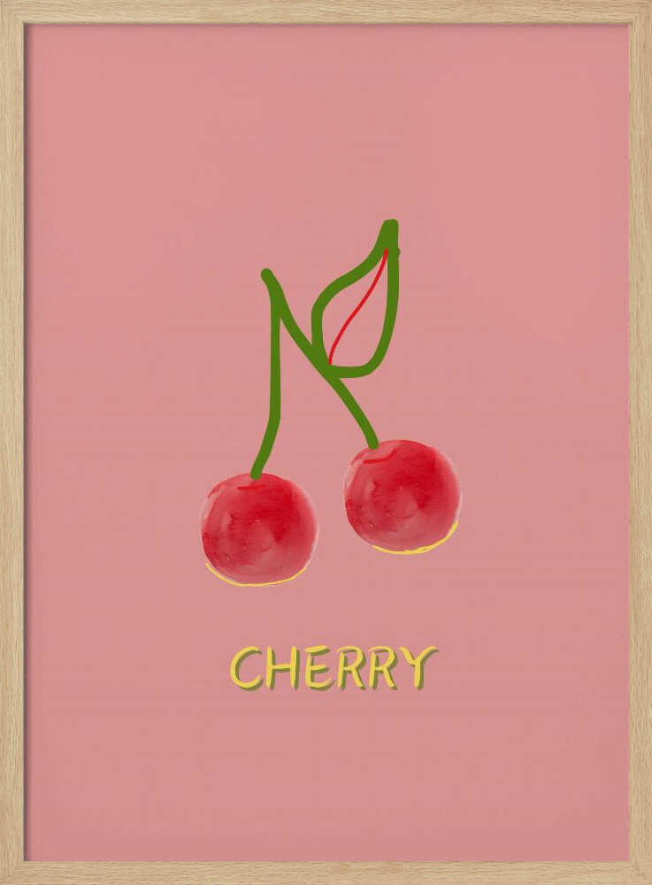 Sweet Red Cherries Art Print UK — Abstract Vibrant Wall Art — Kitchen — Wall It All Prints