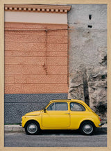 Yellow Vintage Street Car Art Print UK — Portrait Vibrant Wall Art — Living Room — Wall It All Prints