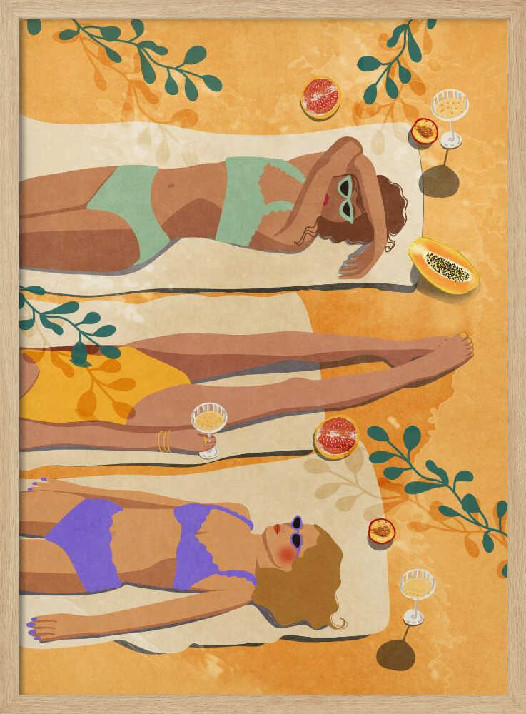 Summer Girls Art Print UK — Abstract Vibrant Wall Art — Kitchen — Wall It All Prints
