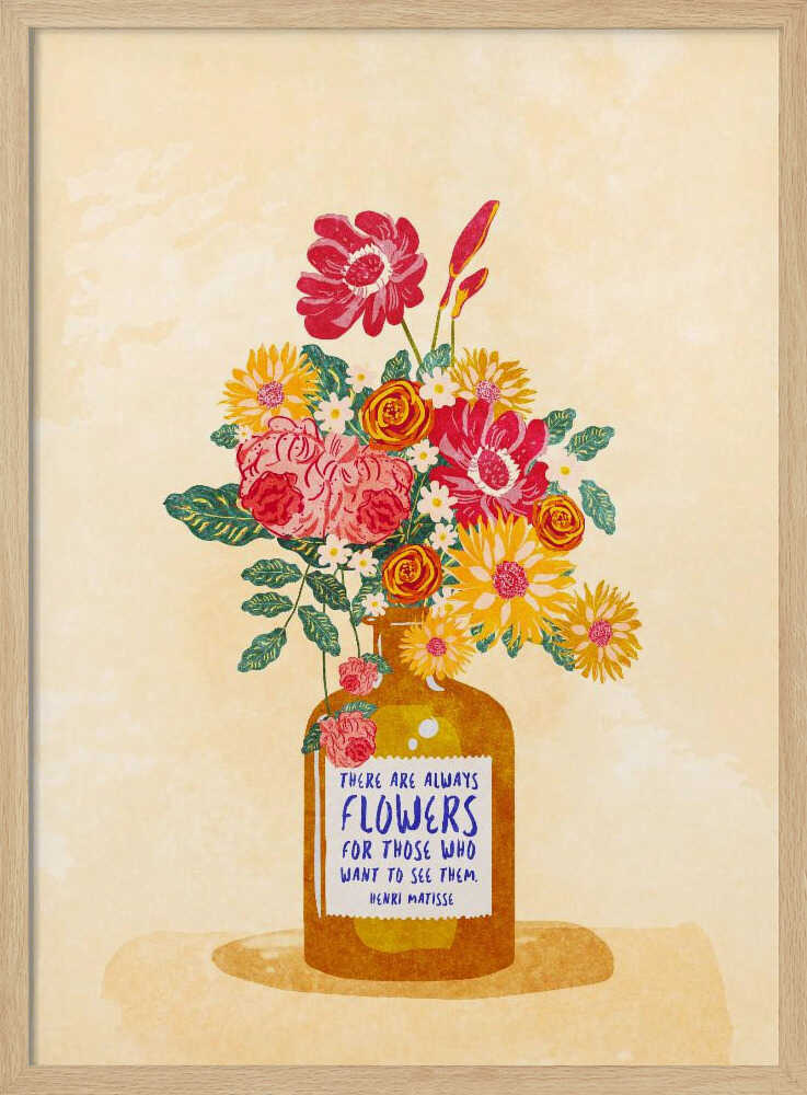 Always flowers Art Print UK — Botanical Vibrant Wall Art — Living Room — Wall It All Prints