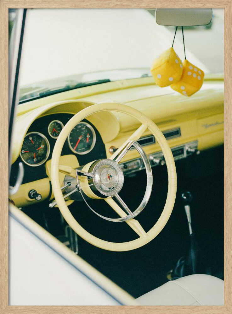 Retro Dashboard Drive Art Print UK — Vintage Vibrant Wall Art — Living Room — Wall It All Prints
