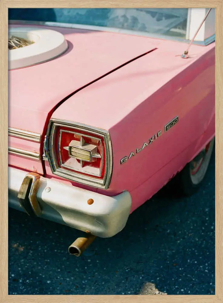 Pink Vintage Car Art Print UK — Automotive Vibrant Wall Art — Living Room — Wall It All Prints