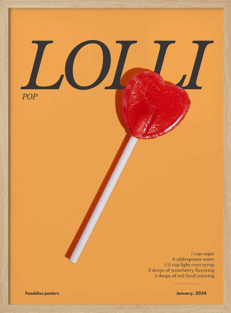 Sweet Heart Lollipop Art Print UK — Japanese Vibrant Wall Art — Living Room — Wall It All Prints