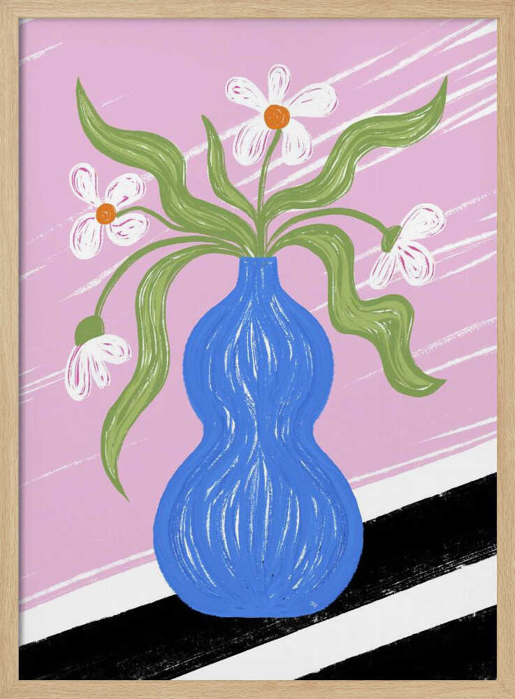 Abstract Floral Vase Art Print UK — Botanical Vibrant Wall Art — Kitchen — Wall It All Prints