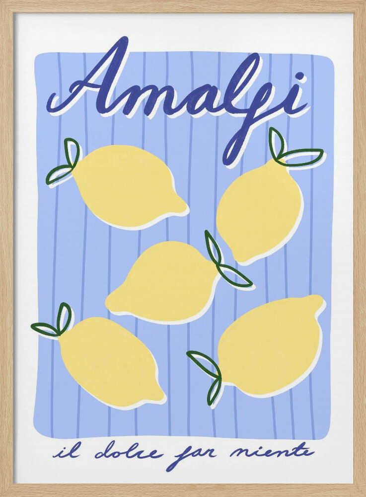 Lemon Bliss Amalfi Art Print UK — Abstract Vibrant Wall Art — Kitchen — Wall It All Prints