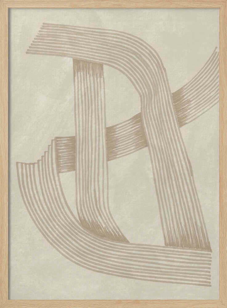 Woven Beige Lines Art Print UK — Abstract Minimal Wall Art — Office — Wall It All Prints