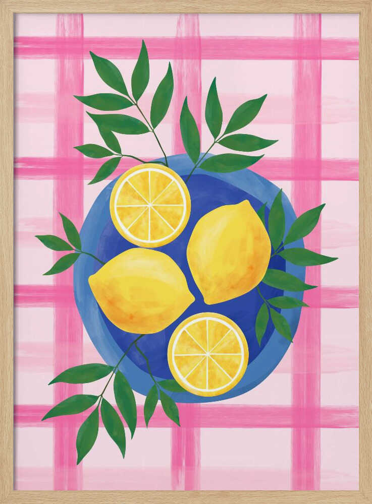 Fresh Lemons Blue Plate