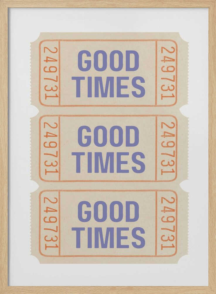 Good Times Tickets Art Print UK — Abstract Vibrant Wall Art — Living Room — Wall It All Prints