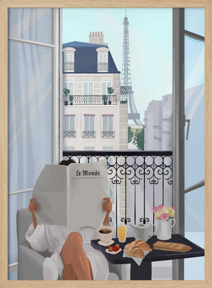 Paris Balcony Art Print UK — Portrait Vibrant Wall Art — Kitchen — Wall It All Prints