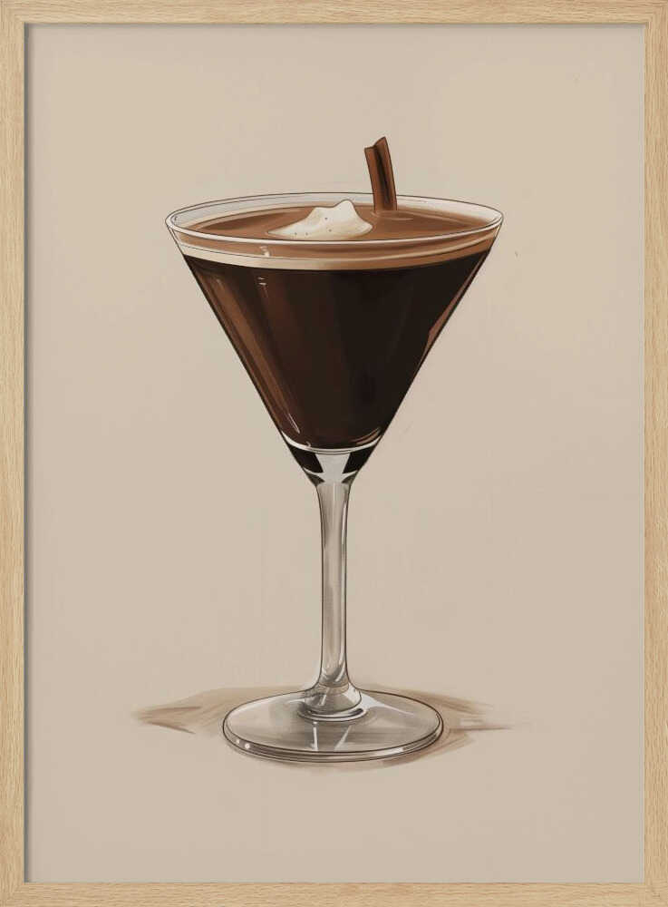 Cinnamon Espresso Martini Art Print UK — Vintage Vibrant Wall Art — Kitchen — Wall It All Prints