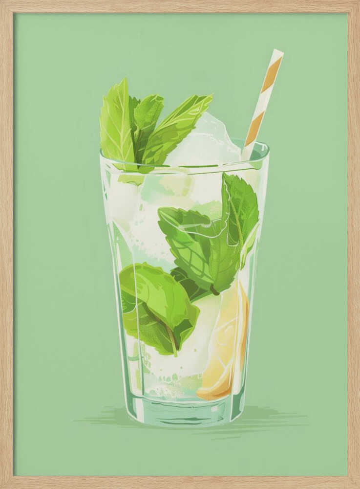Fresh Mojito Cocktail Art Print UK — Botanical Calm Wall Art — Kitchen — Wall It All Prints