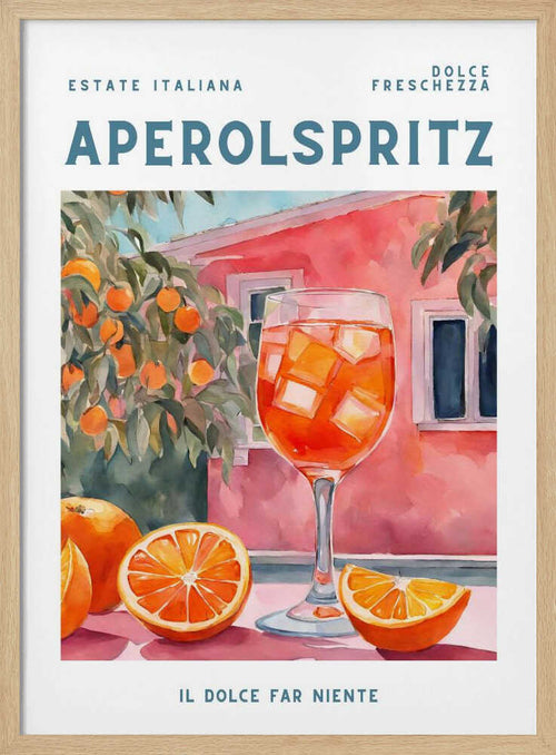 Aperol Spritz Summer Scene Art Print UK — Botanical Vibrant Wall Art — Kitchen — Wall It All Prints