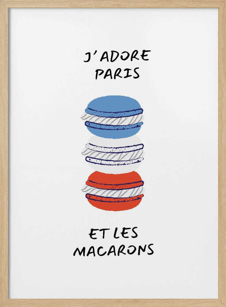 J'adore Paris Macarons Art Print UK — Food Vibrant Wall Art — Kitchen — Wall It All Prints