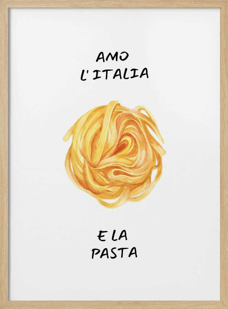 Love Italy Pasta Art Print UK — Abstract Fresh Wall Art — Kitchen — Wall It All Prints