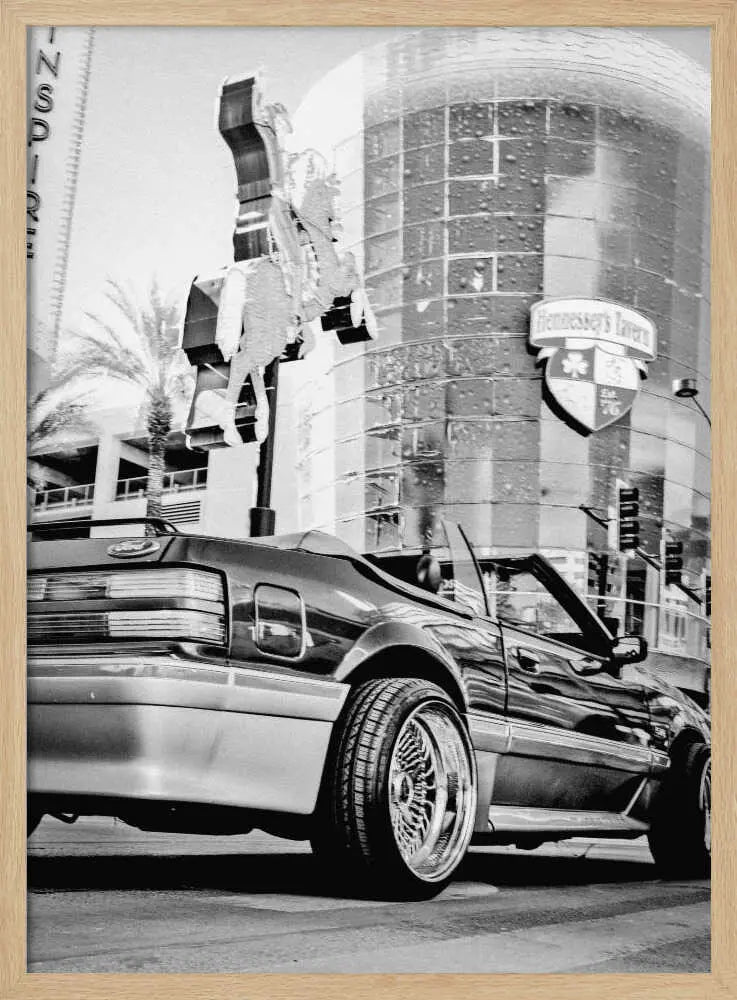 Custom Mustang Convertible Art Print UK — Vintage Dark Wall Art — Living Room — Wall It All Prints