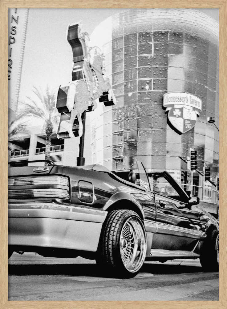 Custom Mustang Convertible Art Print UK — Vintage Dark Wall Art — Living Room — Wall It All Prints