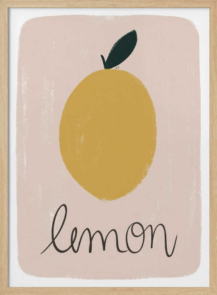 Yellow Lemon Drawing Art Print UK — Botanical Vibrant Wall Art — Kitchen — Wall It All Prints