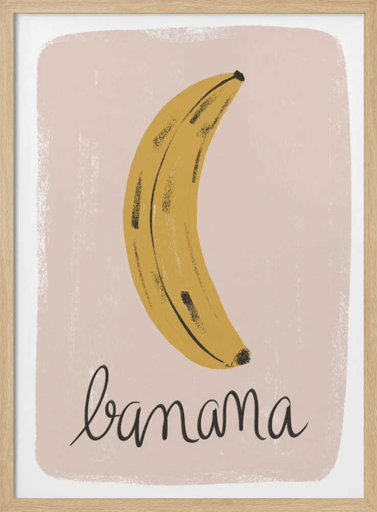 Simple Banana Illustration Art Print UK — Botanical Vibrant Wall Art — Kitchen — Wall It All Prints
