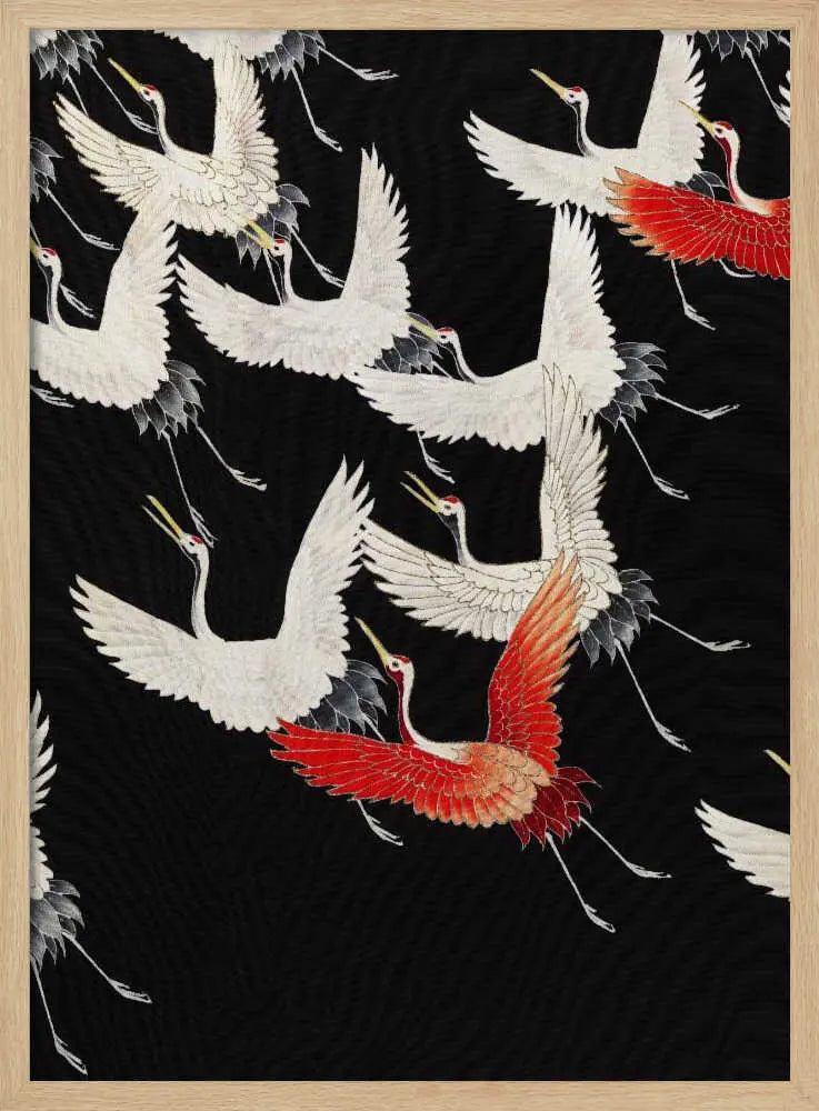 Furisode With a Myriad of Flying Cranes (1910–1920) Full Vintage Japanese